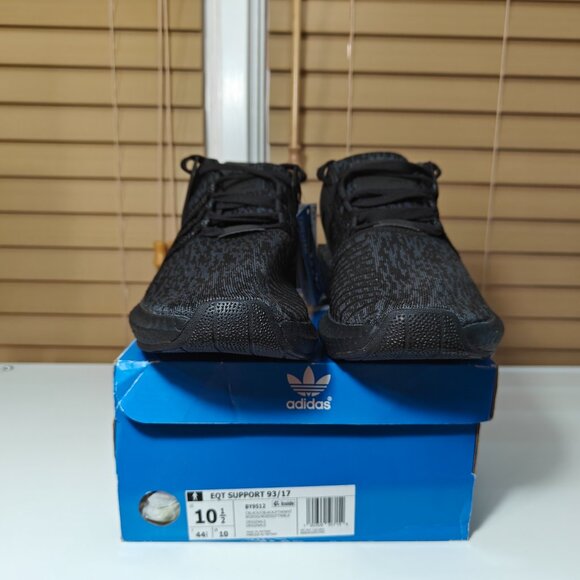 Brand new Adidas EQT Support 93/17 Triple Black Sneakers BY9512 Mens US 10.5 - Picture 4 of 12